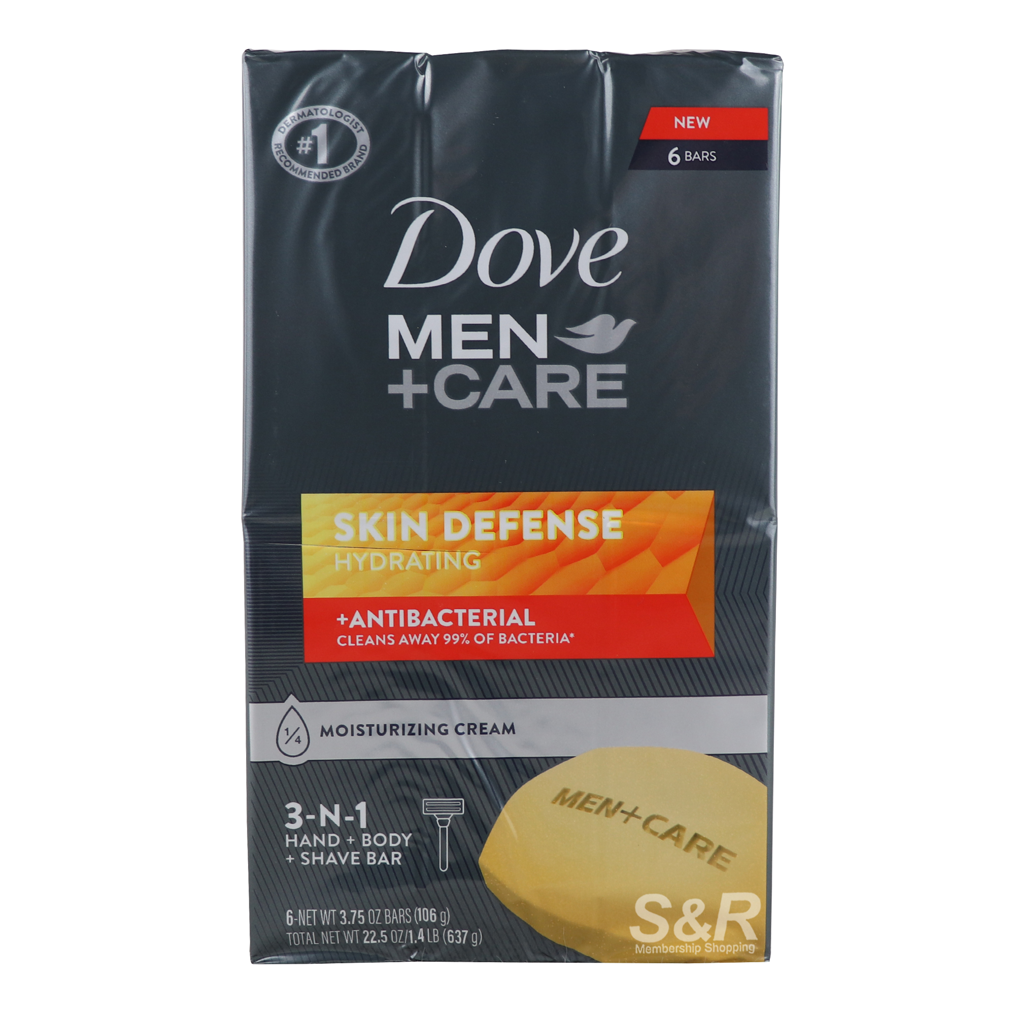 Dove Men+Care Skin Defense 3-in-1 Body and Hand Bar Soap (106g x 6pcs) Dove Men+Care Skin Defense 3-in-1 Body and Hand Bar Soap (106g x 6pcs)